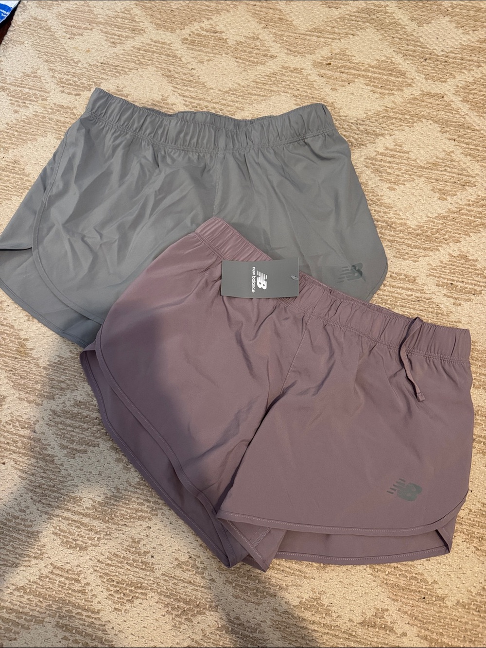 New Balance Gray and Mauve Women's Athletic Shorts Duo